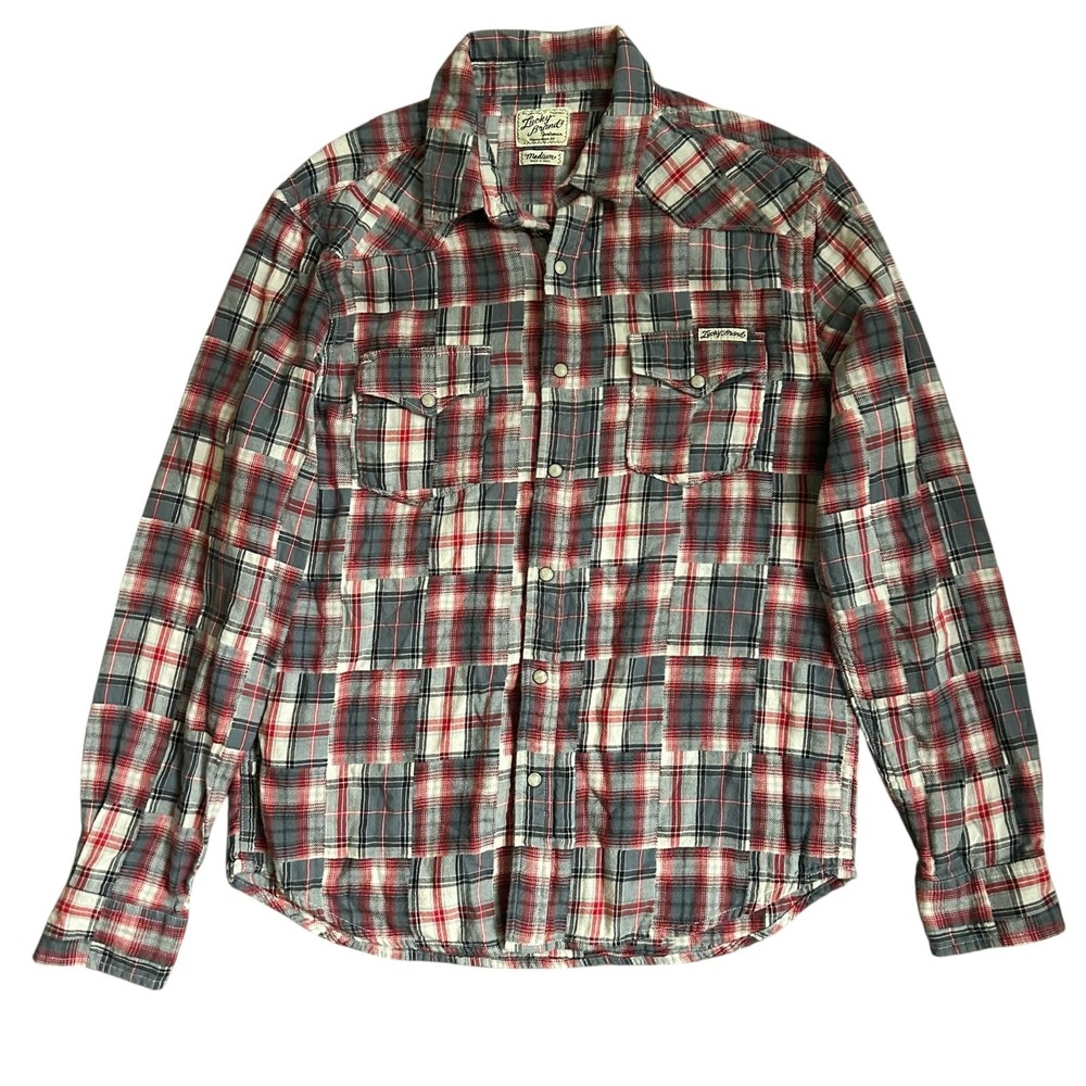 Lucky Brand Mens Shirt Medium Sportswear Distinctive Western Pearl Snaps Country - Picture 2 of 7
